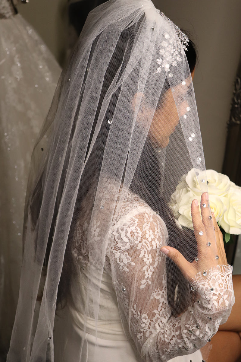 Swarovski Crystal Embroidered Cathedral Veil