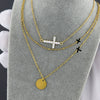 "Necklace with a heart-shaped cubic zirconia pendant and gold-plated chain."