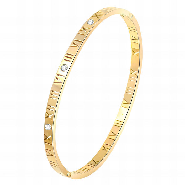 Bracelet with a secure lobster clasp, showcasing its durable gold-plated finish.