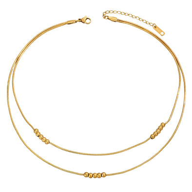 Waterproof and hypoallergenic gold-plated necklace with a timeless design.