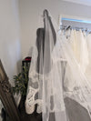 Nicole - Scalloped Royal Cathedral Wedding veil, Long Dramatic Lace Bridal Veil