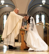 KAREN Lace Mantilla Cathedral Veil – One-Tier Wedding Veil with Scalloped Lace Trim