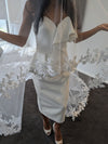 MARY - Ready to Ship Veil (Rush Order) -Drop style Two tier Lace Wedding Long Veil