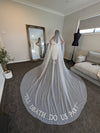 Hailey - 'Till Death Do Us Part' Cathedral Embroidered Wedding Bridal Veil