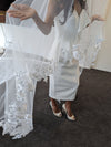 MARY - Ready to Ship Veil (Rush Order) -Drop style Two tier Lace Wedding Long Veil