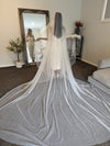 Amy Drop Style Cathedral Wedding Veil | Scattered Rhinestone Bridal Veil