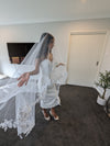 MARY - Ready to Ship Veil (Rush Order) -Drop style Two tier Lace Wedding Long Veil