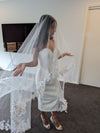 MARY - Ready to Ship Veil (Rush Order) -Drop style Two tier Lace Wedding Long Veil