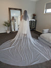 Amy Drop Style Cathedral Wedding Veil | Scattered Rhinestone Bridal Veil