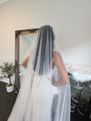 Amy Drop Style Cathedral Wedding Veil | Scattered Rhinestone Bridal Veil