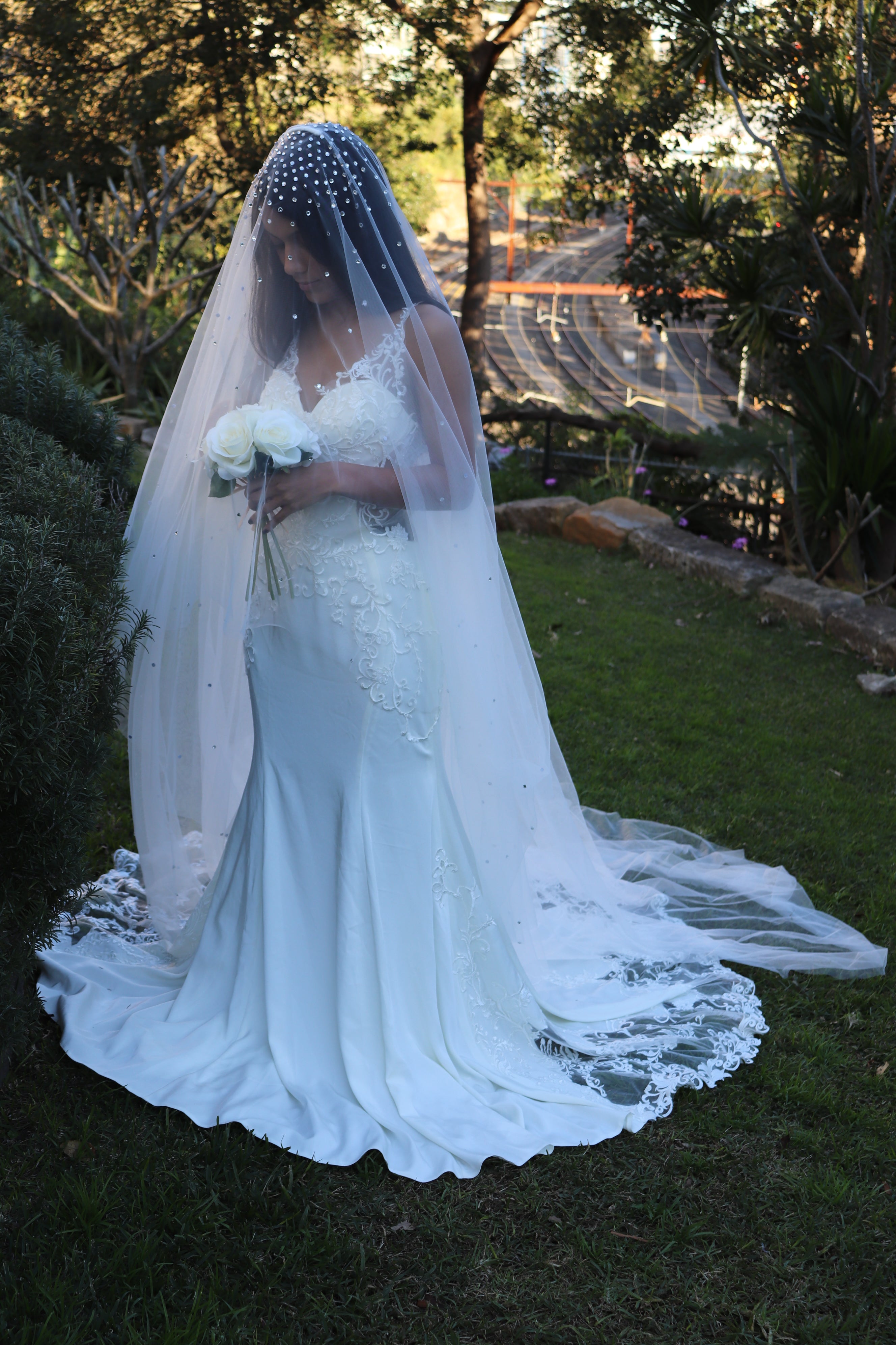 Crystal Veil, Swarovski Rhinestone Veil, Wedding Veil with